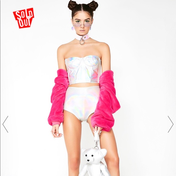Dolls Kill Tops - Dolls Kill “take the night” holographic bustier